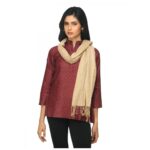 Beige Noil Silk & Wool Stole