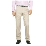 Beige Solid Trousers