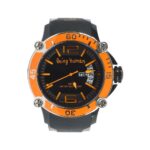 Black Dial Orange Strap Watch