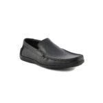 Black Leather Loafers Shoes