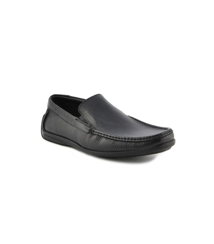 Black Leather Loafers Shoes