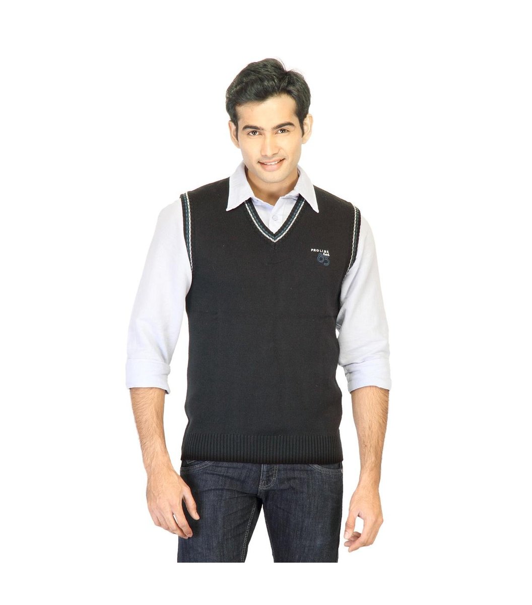 black-sleeveless-sweater Black Sleeveless Sweater