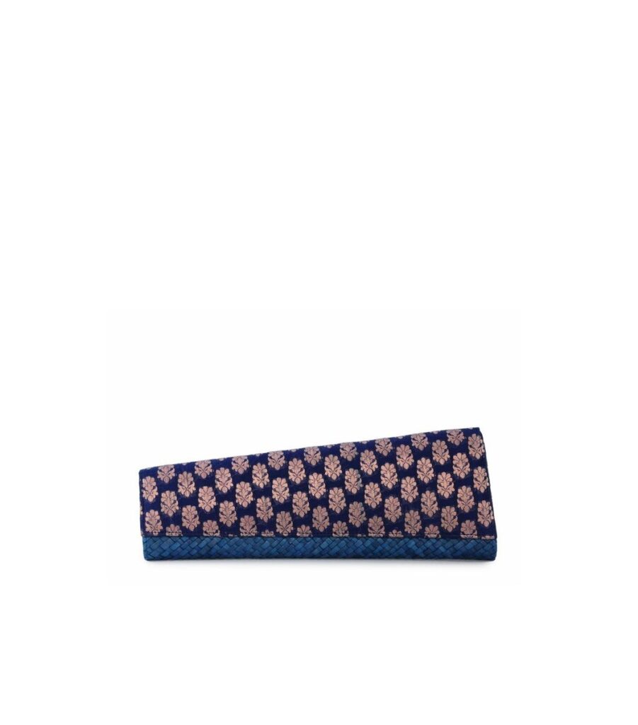 Blue Brocade Clutch