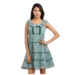 Blue & Green Printed Dress