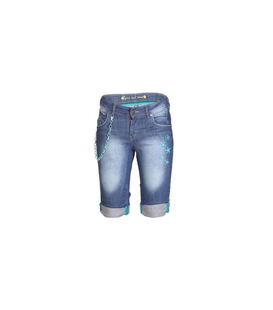 Blue Pedal Pusher Capris