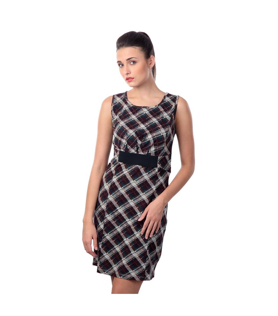 brown-check-dress Brown Check Dress