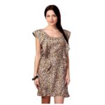 Connection Teal & Brown Printed Dress