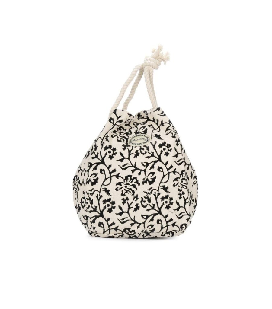 Cream And Black Tote Bag Handbag