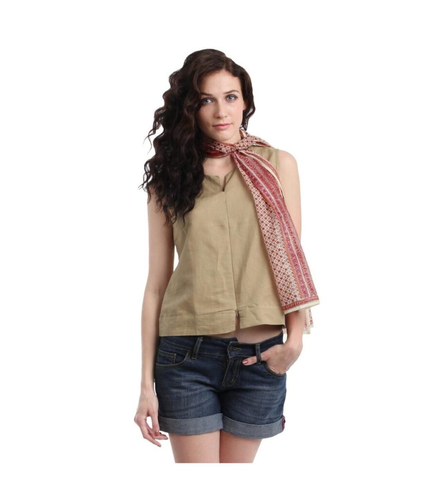 Cream Printed Stole