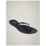Crystal Black Sandal Flats