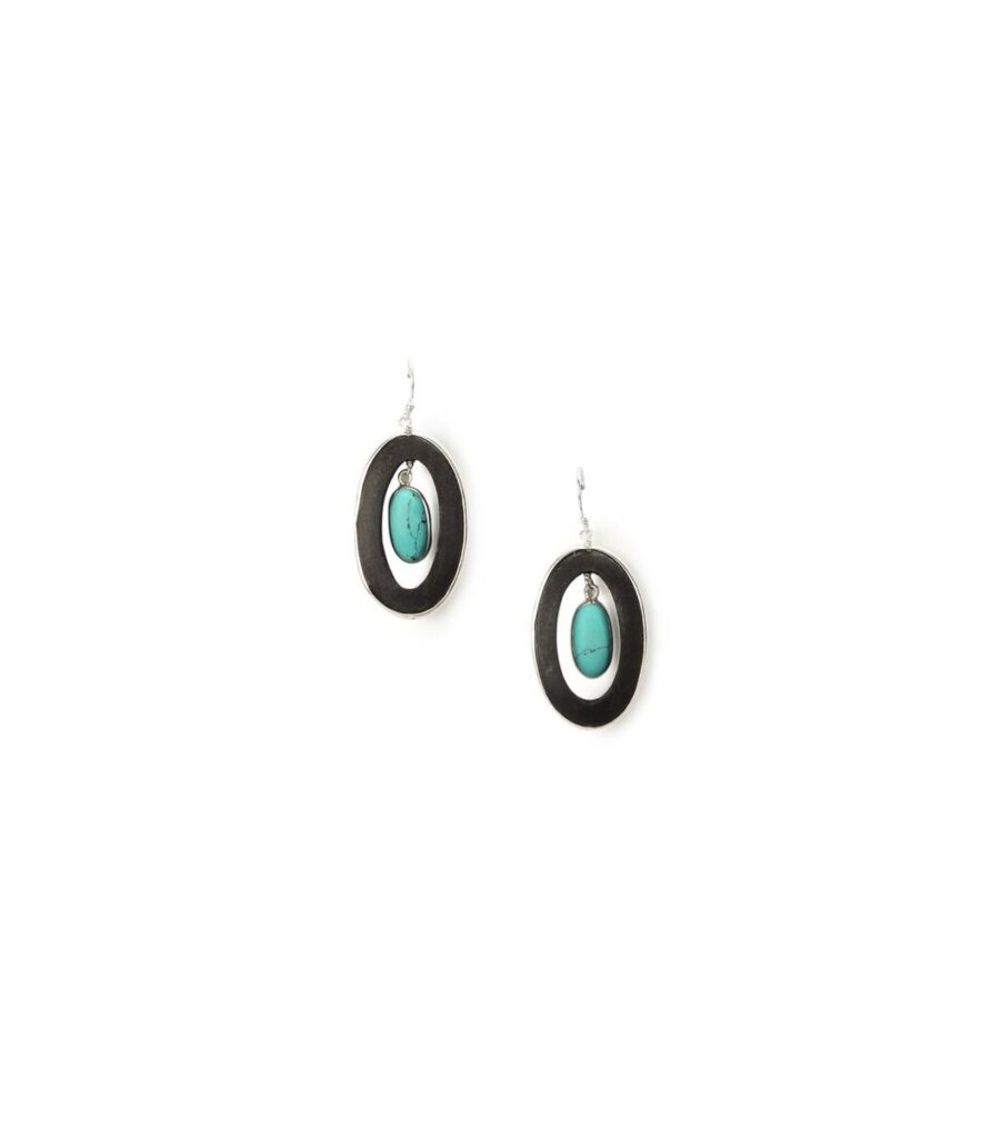 Dark Brown & Turquoise Earrings