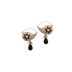 Diadem Gold & Black Earrings