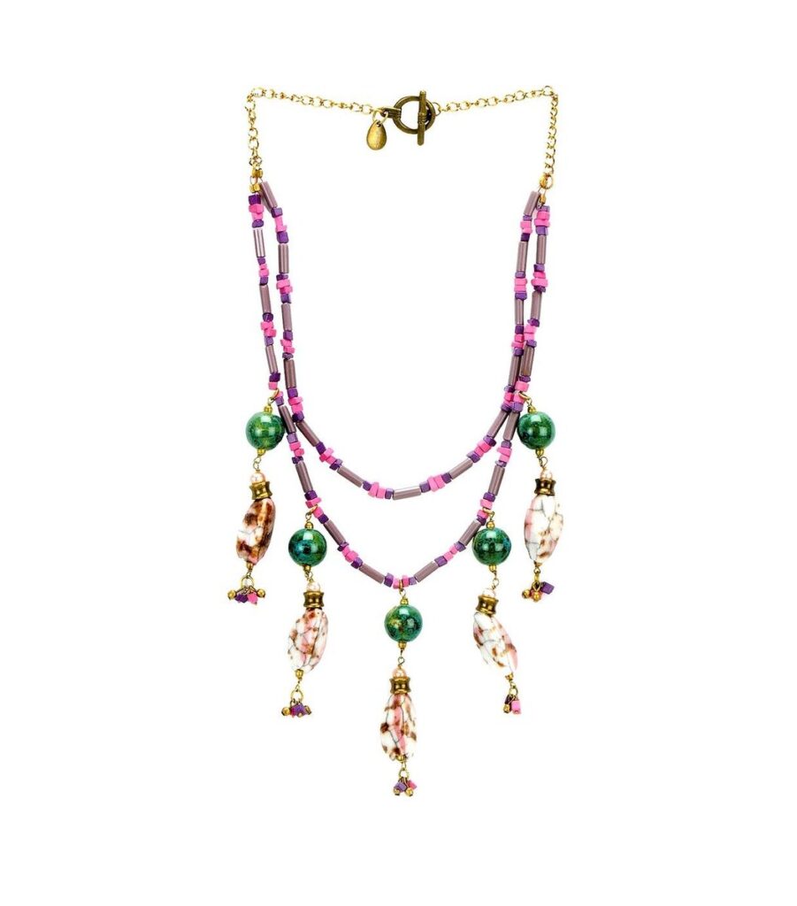 Double Beaded Lavender Necklace