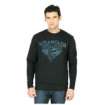 Flock Print Black Sweatshirt