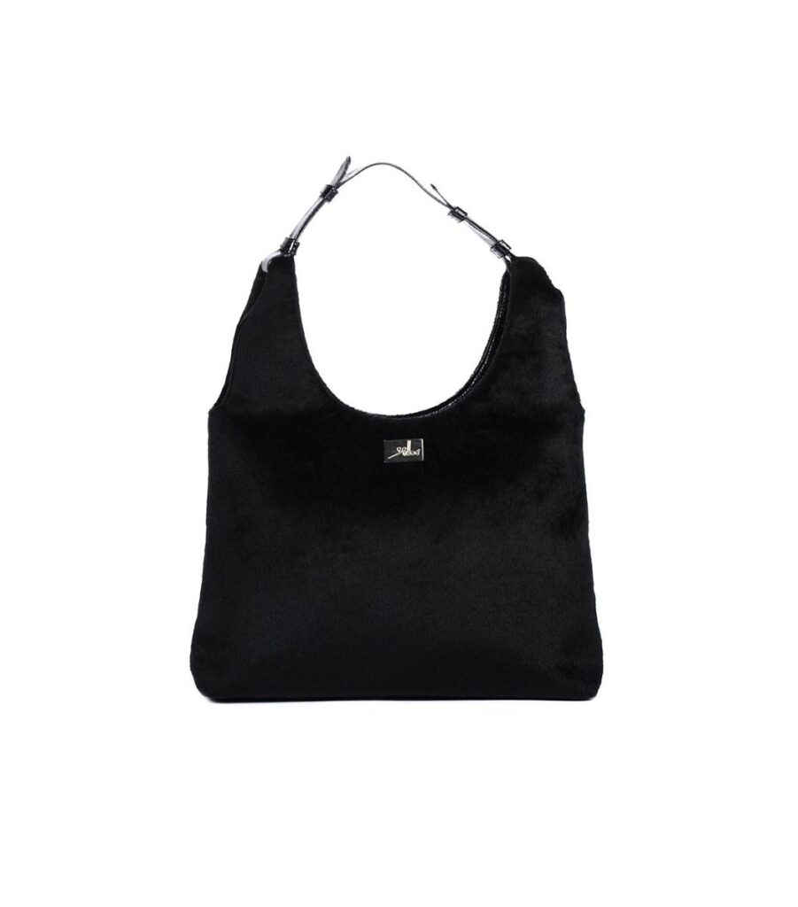 Fur Black Handbag