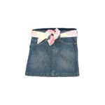 Girl Denim Skirt With Belt Blue