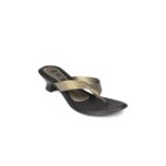 Gold & Black Sandals Flats