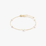 Gold Pearl Station Bracelet