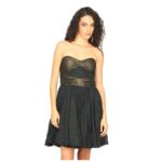 Gold Sleeveless Black Dress