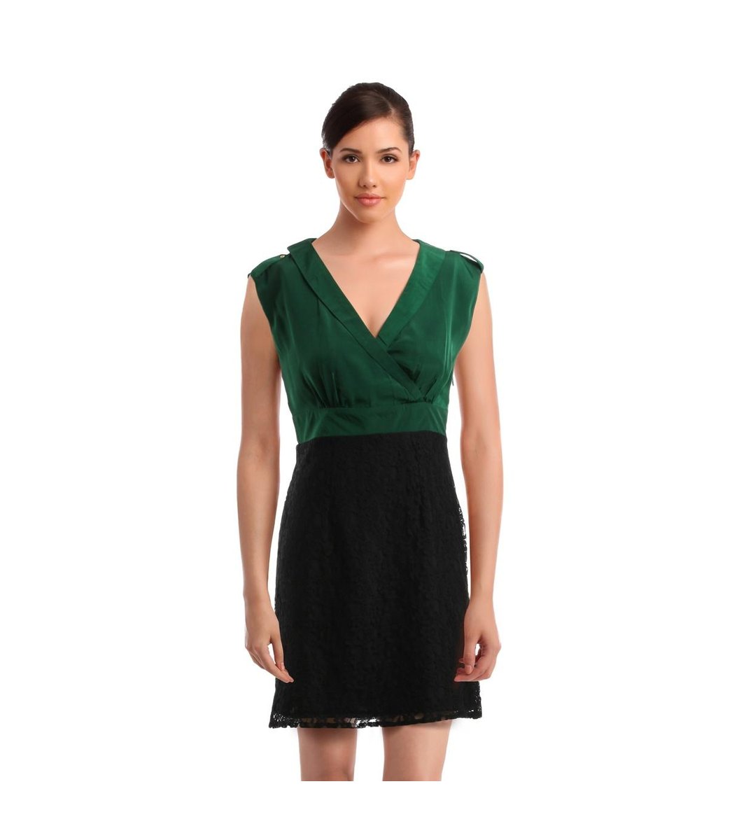 green-black-dress Green & Black Dress