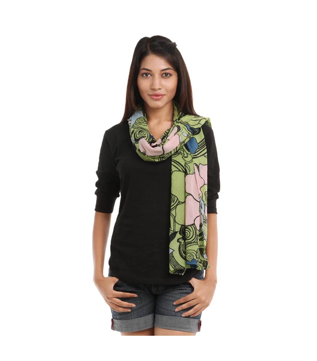 green-blue-printed-scarf Green & Blue Printed Scarf