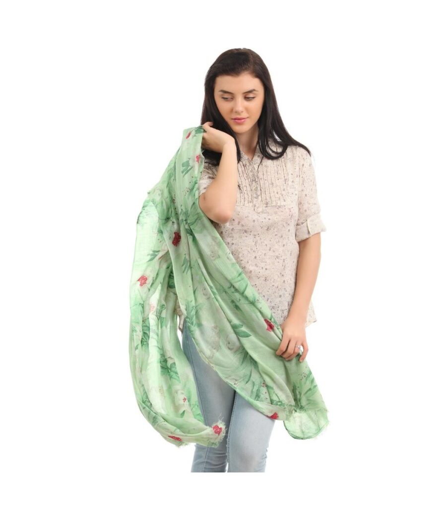 Green Printed Scarf
