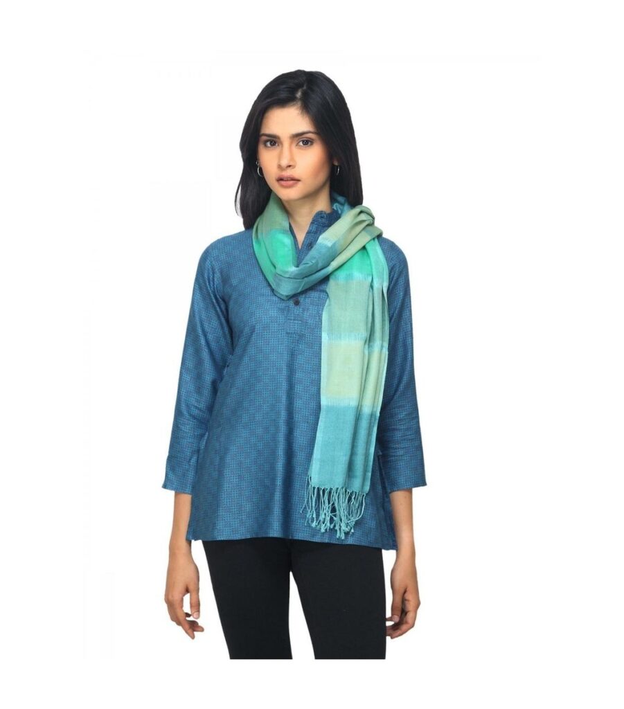Green Silk & Wool Stole