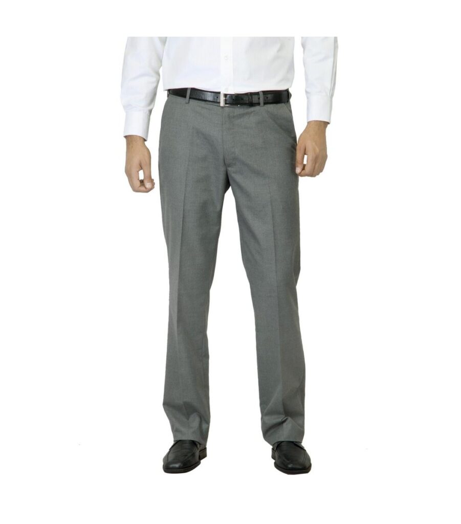 Grey Flat Front Trousers