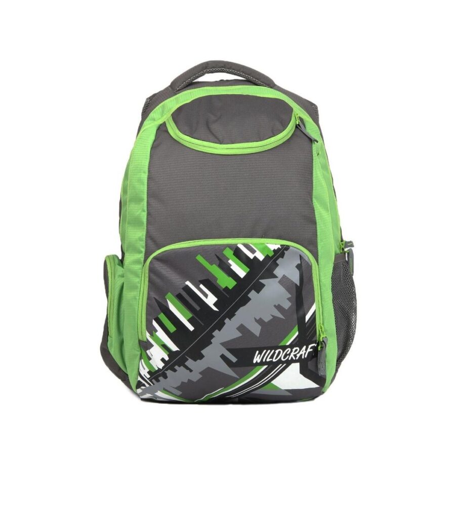 Grey & Green Printed Laptop Backpack
