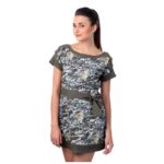 Grey & Olive Printed Dress
