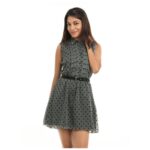 Grey Polka Dotted Dress
