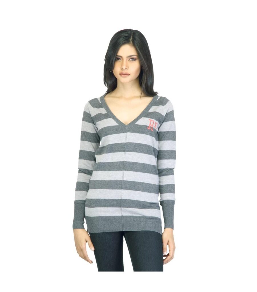 Grey Striped Sweater