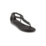 Jeanie Thong Chain Black Flats Heels