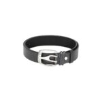 Leather Black Silver Color Brass Belt