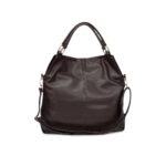 Leatherette Dark Brown Handbag