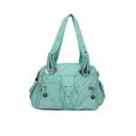 Leatherette Light Green Handbag