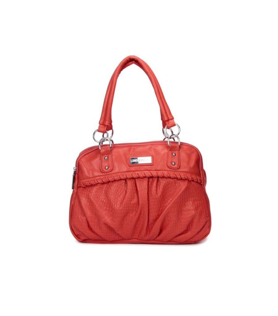 Leatherette Orange Handbag