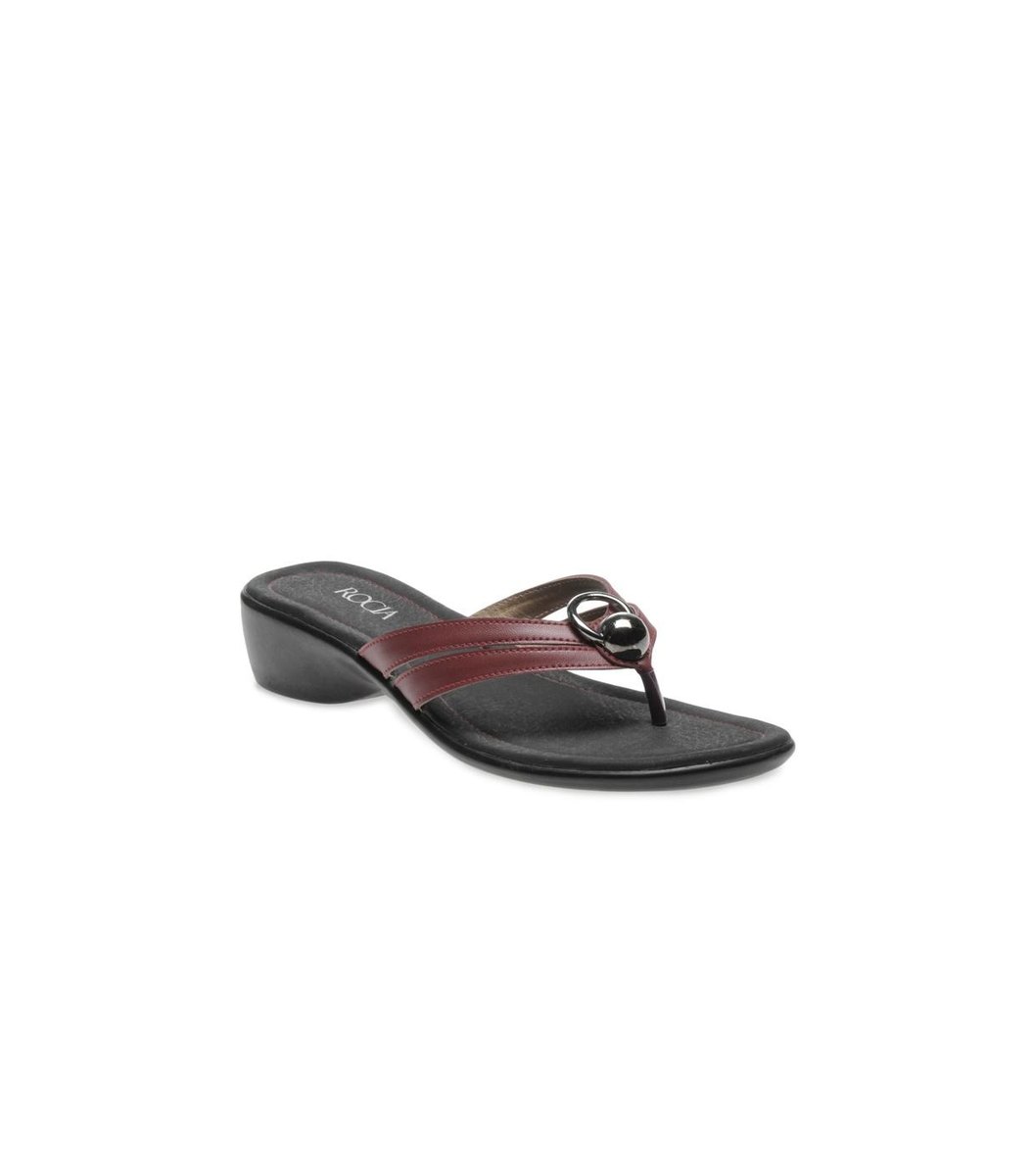maroon-black-sandals-flats Maroon & Black Sandals Flats