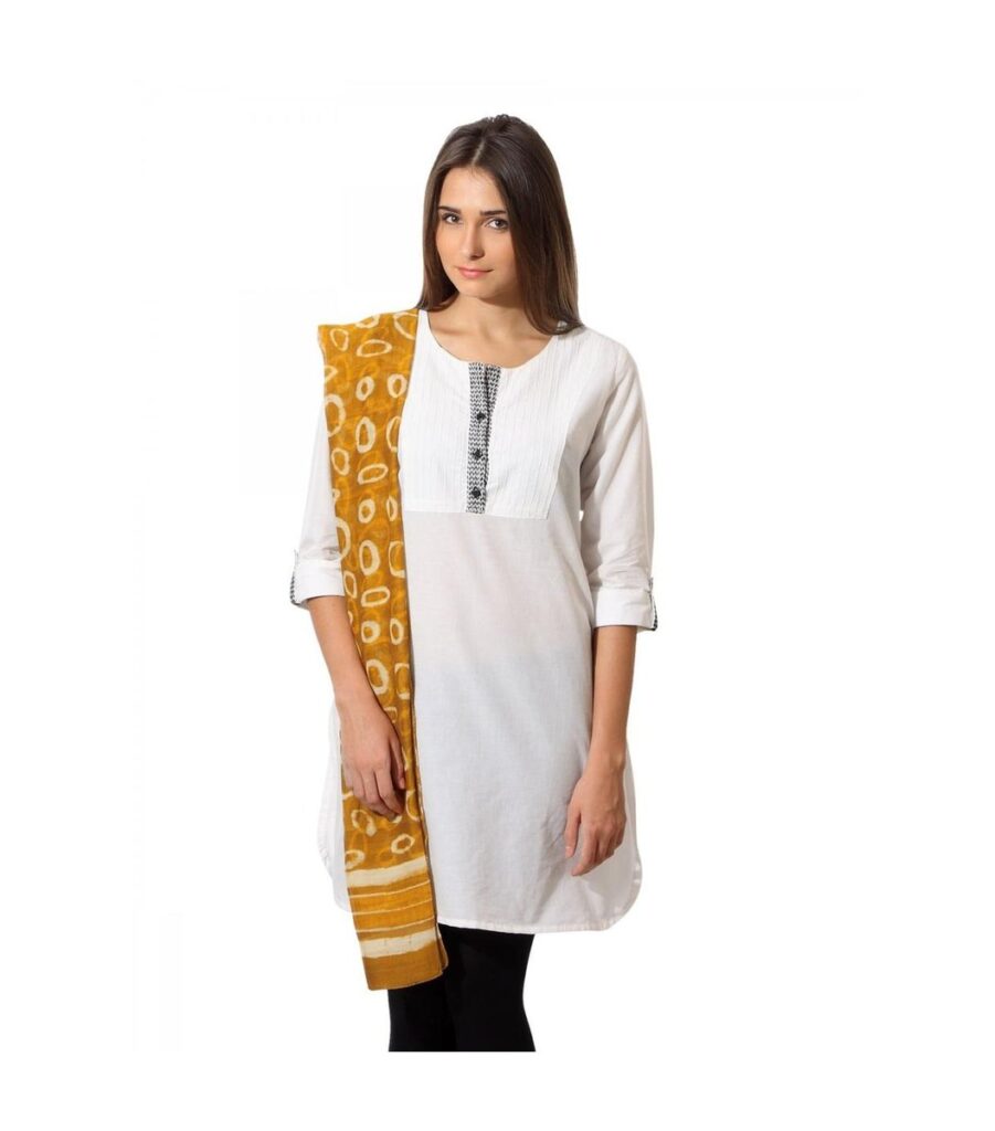 Mustard Hand Printed Stole