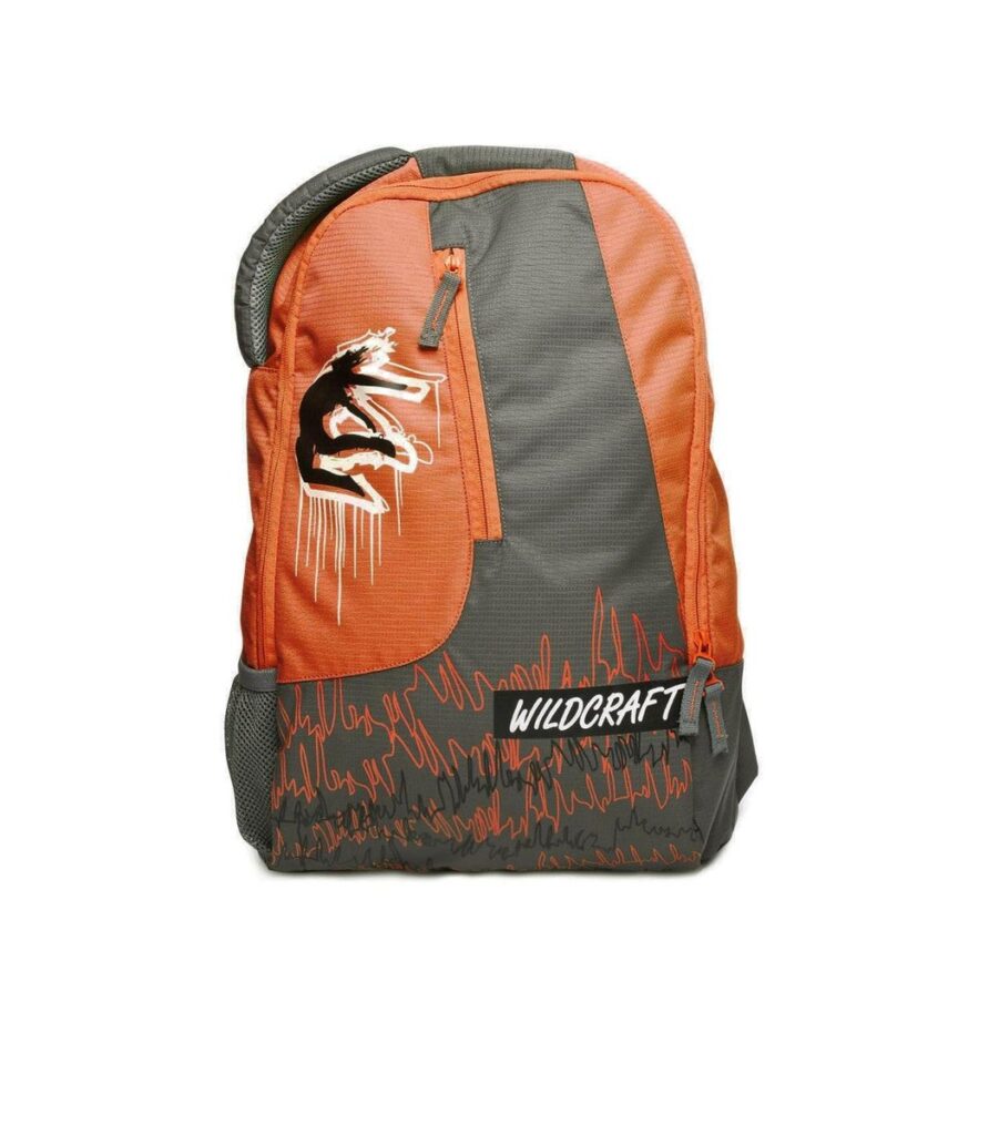 Orange Printed Backpack