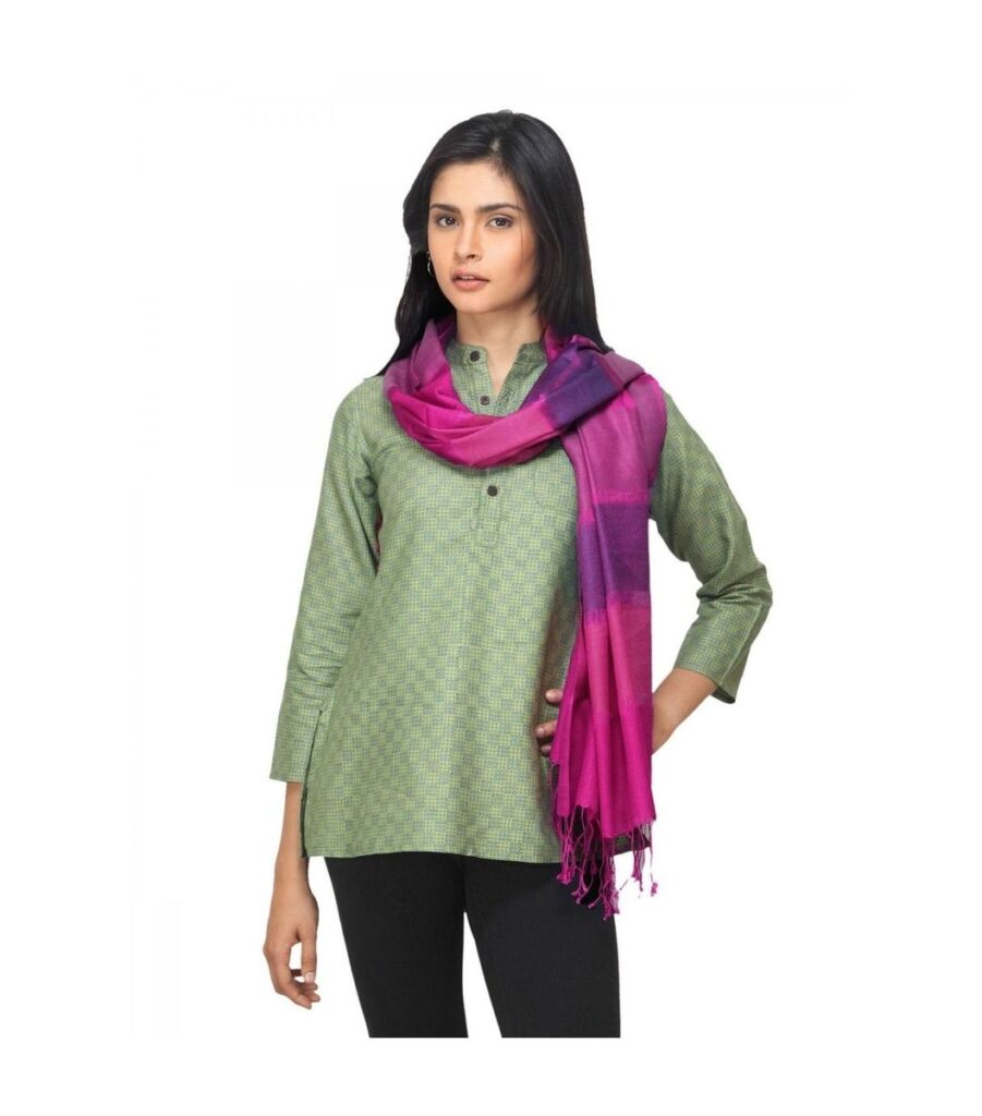 Pink Silk & Wool Stole