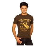 Poster Print Slub Brown T-shirt