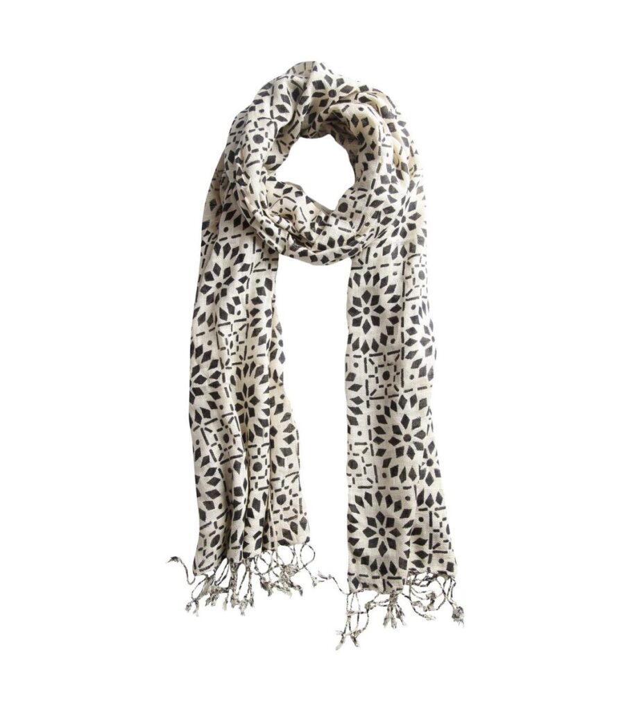 Printed Black & Cream Scarf