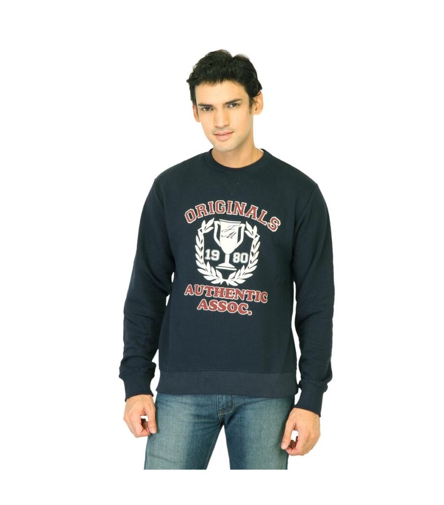 Printed Navy Blue Sweatshirt