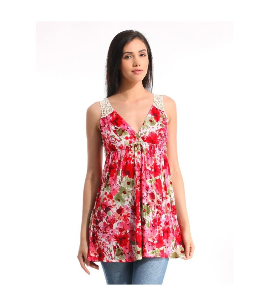 Printed Red Dress