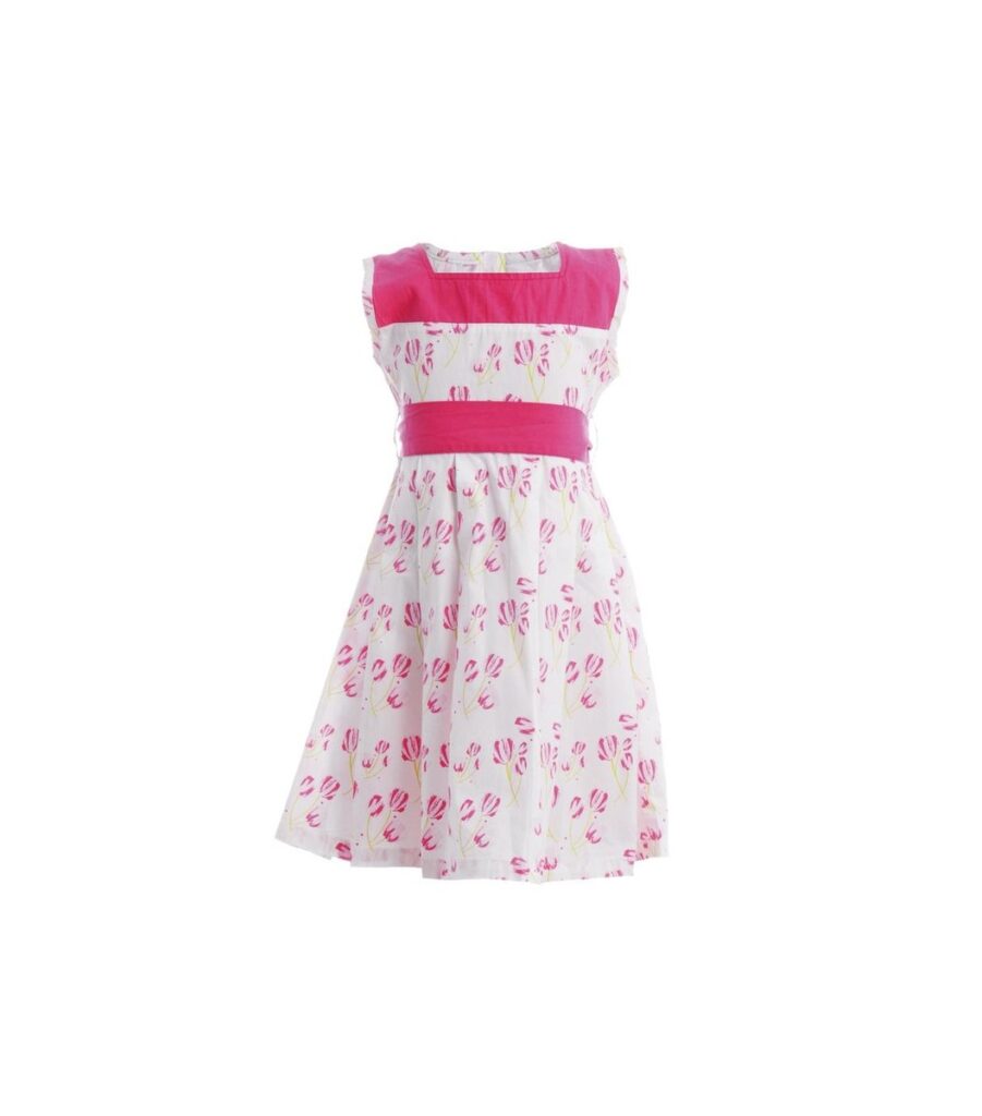 Printed White & Pink Dress
