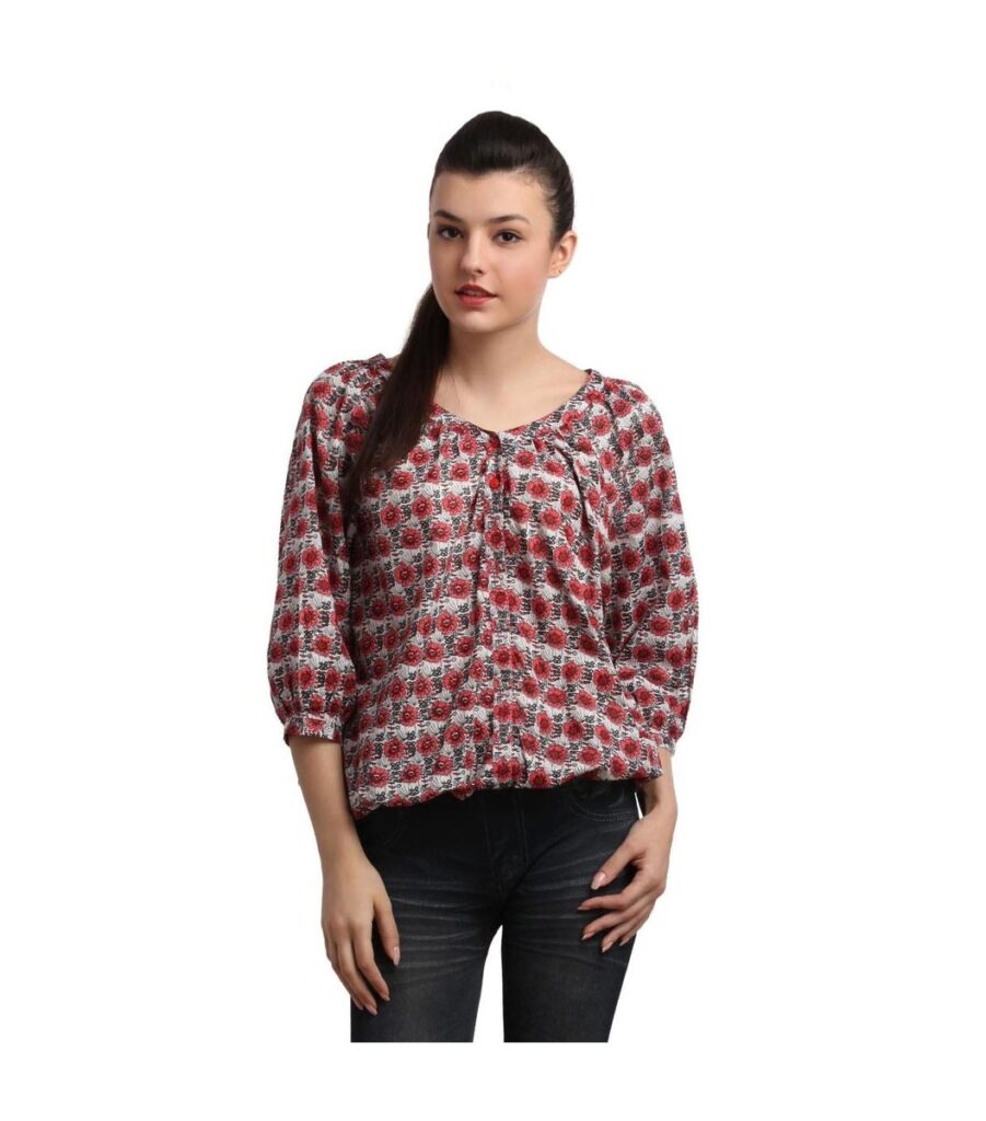 Red Printed Top