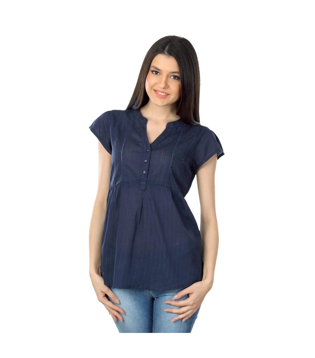 rosa-navy-blue-top Rosa Navy Blue Top