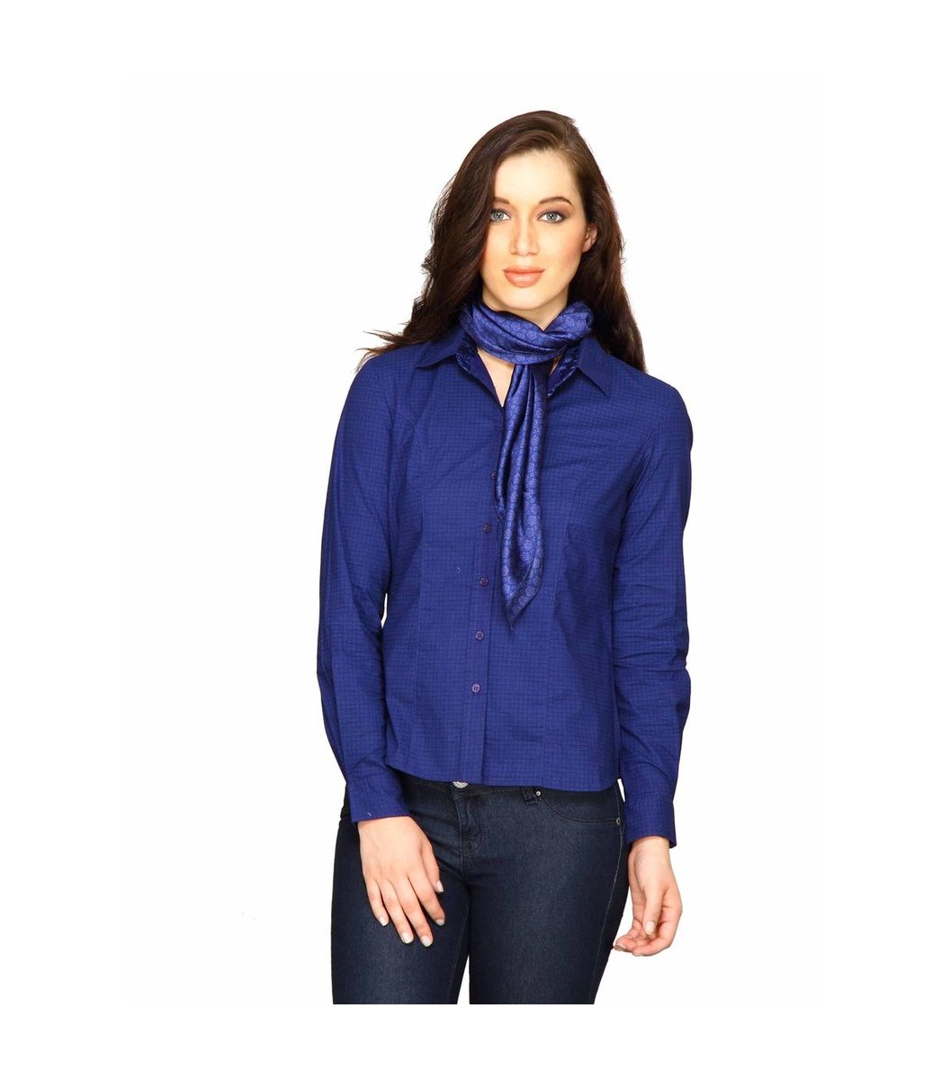 scarf-shirt-blue-top Scarf Shirt Blue Top