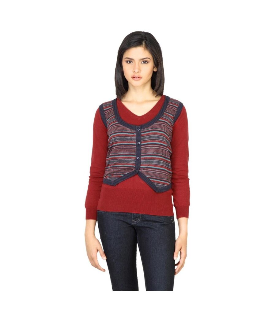 Scoop Navy Blue Sleeveless Sweater